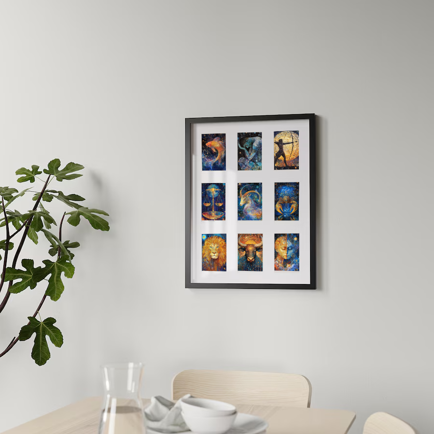 Zodiac sign card set (12 cards) I Greeting cards, folding cards and postcards with motifs of the zodiac signs