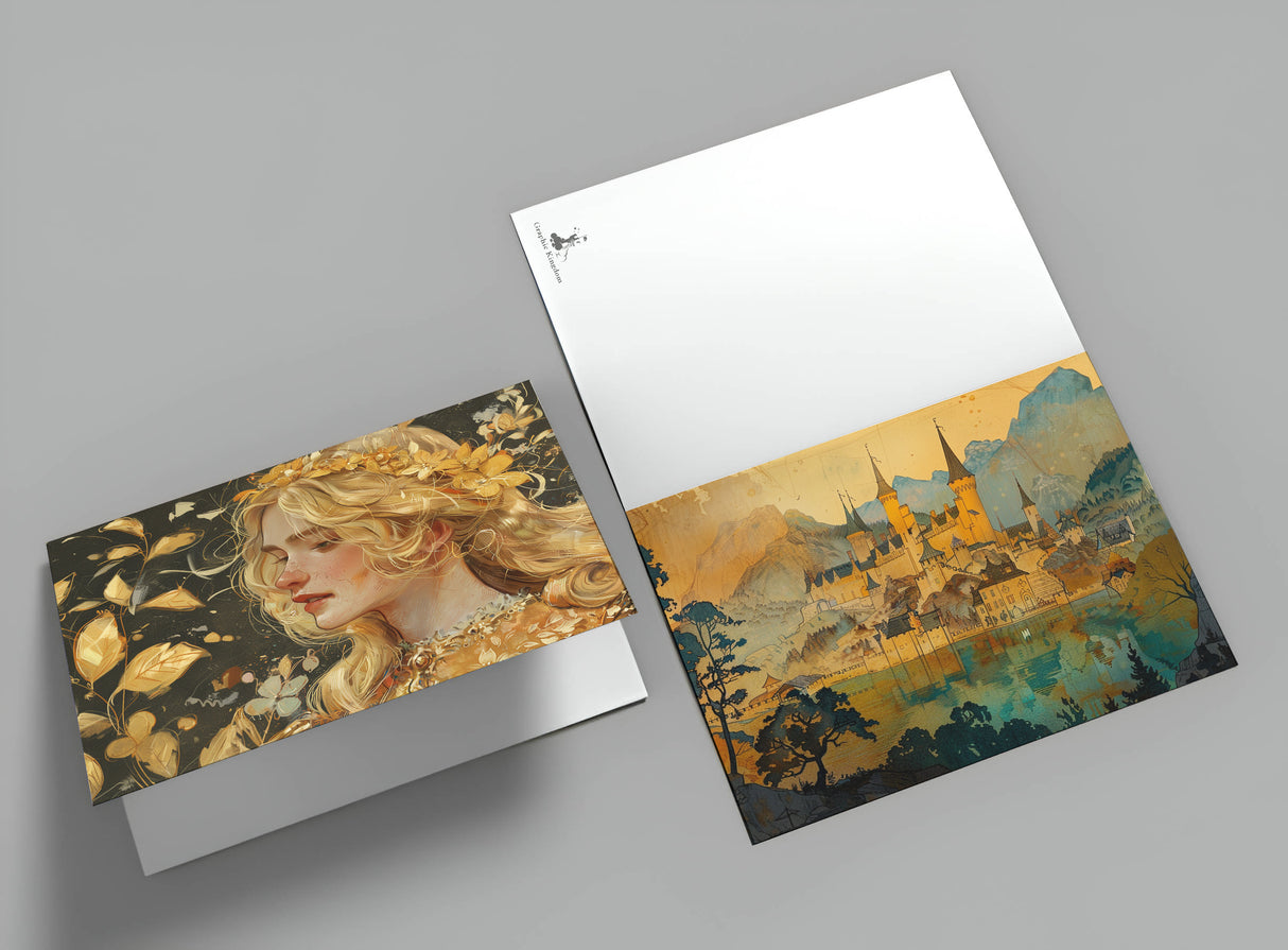 König Drosselbart Set A6 (15 Cards) kunstvoll Illustrierte Märchen I von den Brüdern Grimm im Original als kunstvolles Set