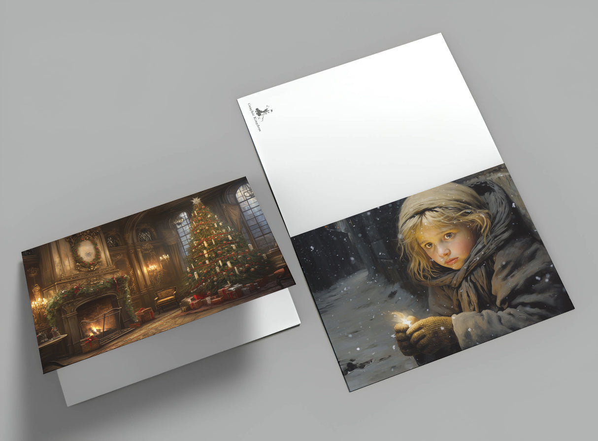 Sterntaler Karten Set A6 (15 Cards) Illustrierte Märchen im Biedermeier Stil I von den Brüdern Gimm im Original als kunstvolles Set