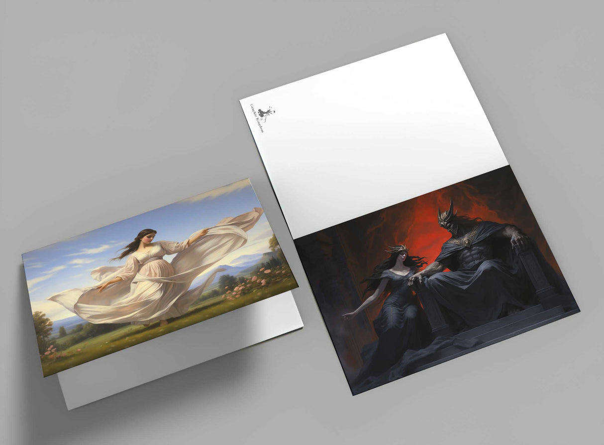 Hades und Persephone Griechische Mythologie als Kartenset VOL 1 (10 Karten) | Mythologische Karten der Götter | Geschenk | Postkarte oder als Klappkarte