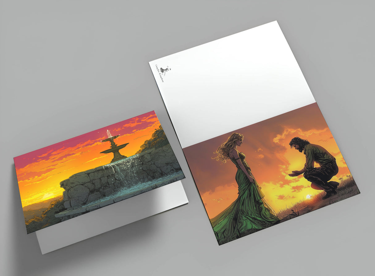 Der Brunnen des wahren Glücks Karten Set A6 (15 Cards) Illustriertes Harry Potter Märchen von Beedle dem Barden I Fantasy Postkarten