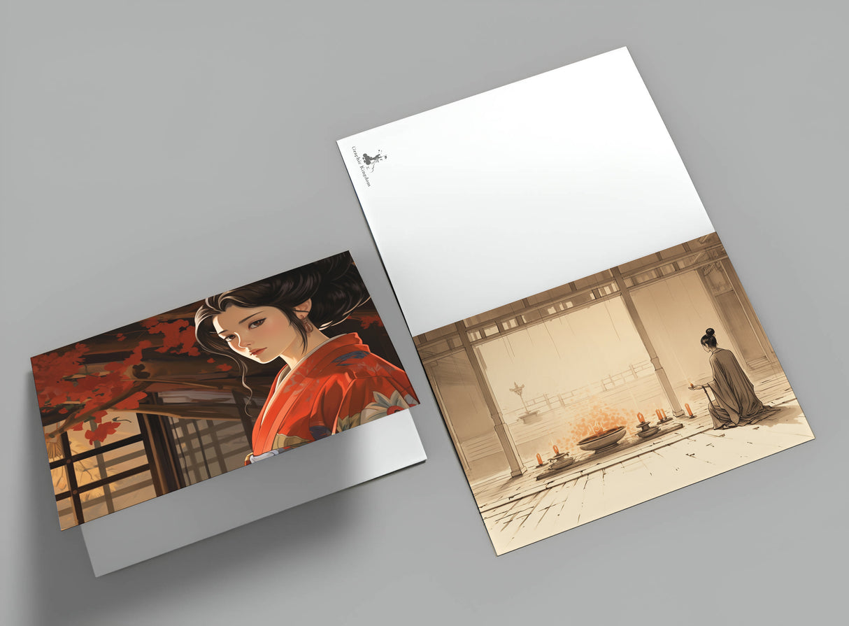 Die Legende der Mondprinzessin Karten Set A6 (15 Cards) japanisches Illustriertes Märchen I Taketori Monogatari I als kunstvolles Set