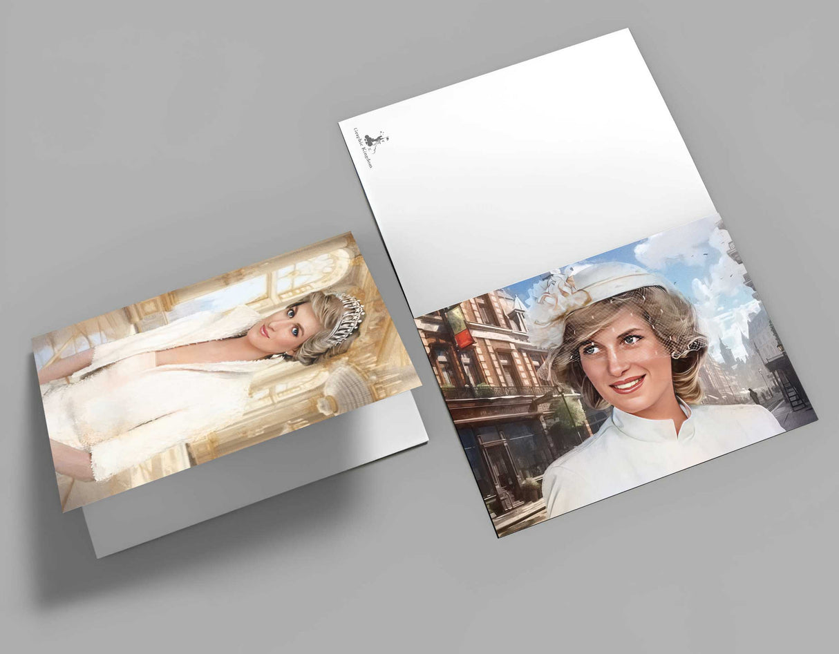 Prinzessin Diana Postkarten A6 Set (10 Cards) Gedenkkarten I Painting I Royal Family I Diana Spencer und Charles Princess of the Hearts