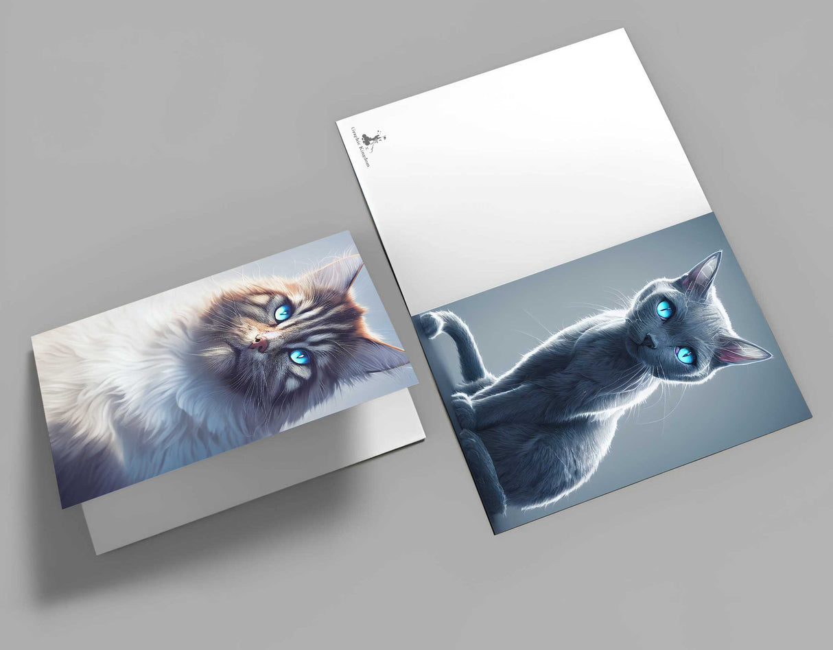 Postkarten A6 Set (15 Cards) Süße Katzen in verschiedenen Rassen Portraits I digital Painting