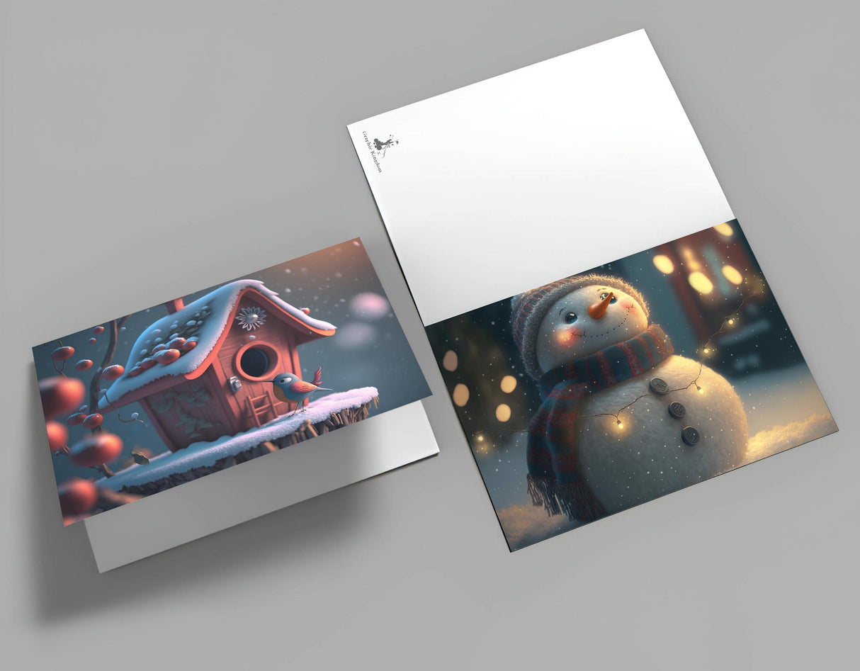 Winter card set - gift cards for children in a set (10 cards) | Pixar Style Christmas Cards | poison | Folded card or postcards (VOL2)