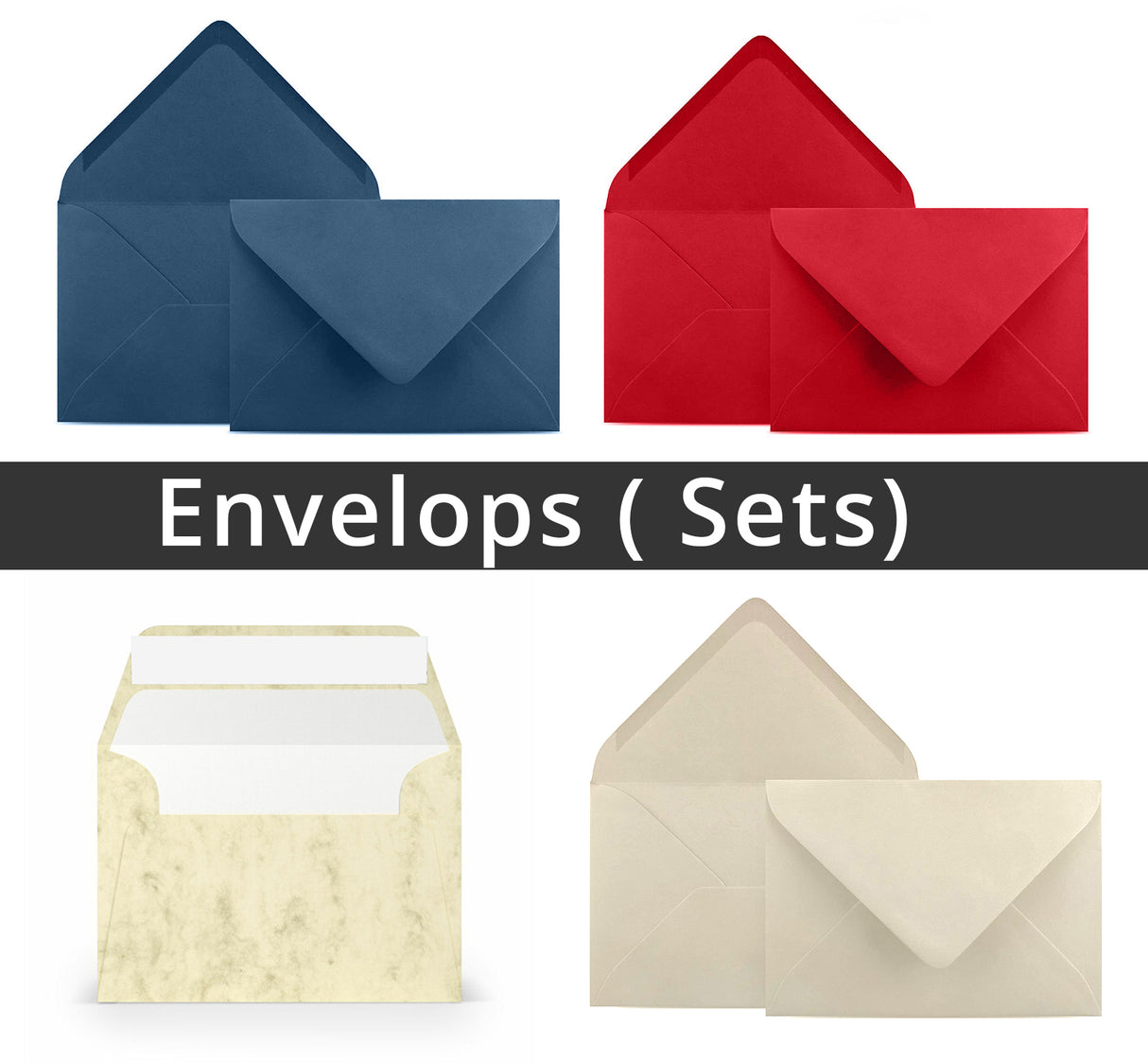 Umschläge für Postkarten und Klappkarten in Sonderfarben I DIN C6 Format I 114 mm x 162 mm I 4 x 6 INCH I Letter Format