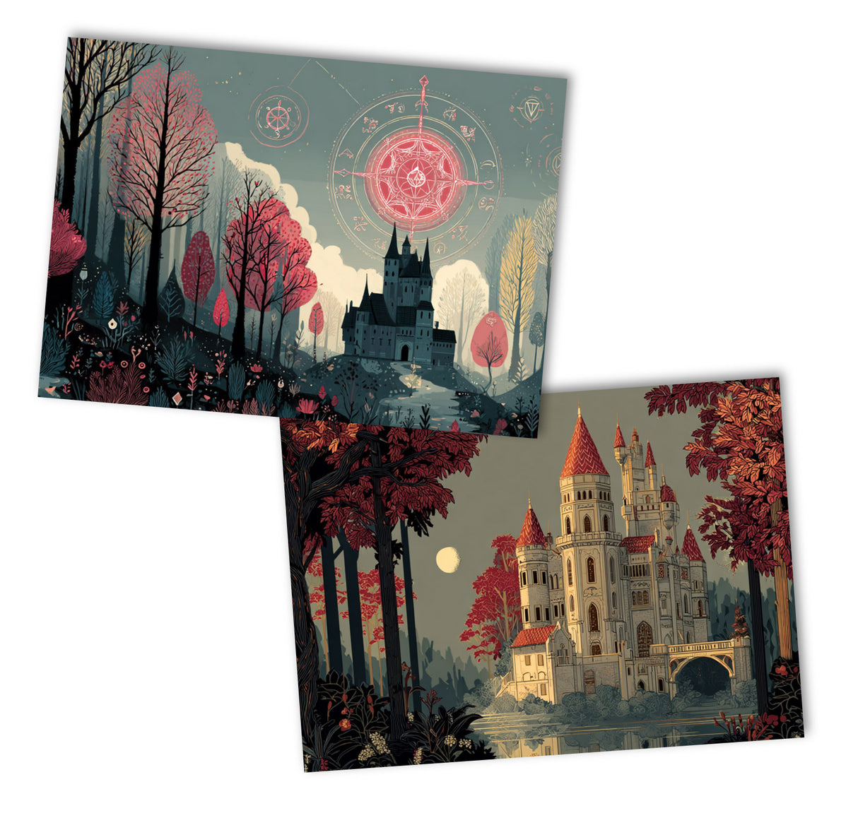 Jorinde und Joringel Set A6 (8 Cards) Illustriertes Märchen I Gebrüdern Grimm als kunstvolles Set