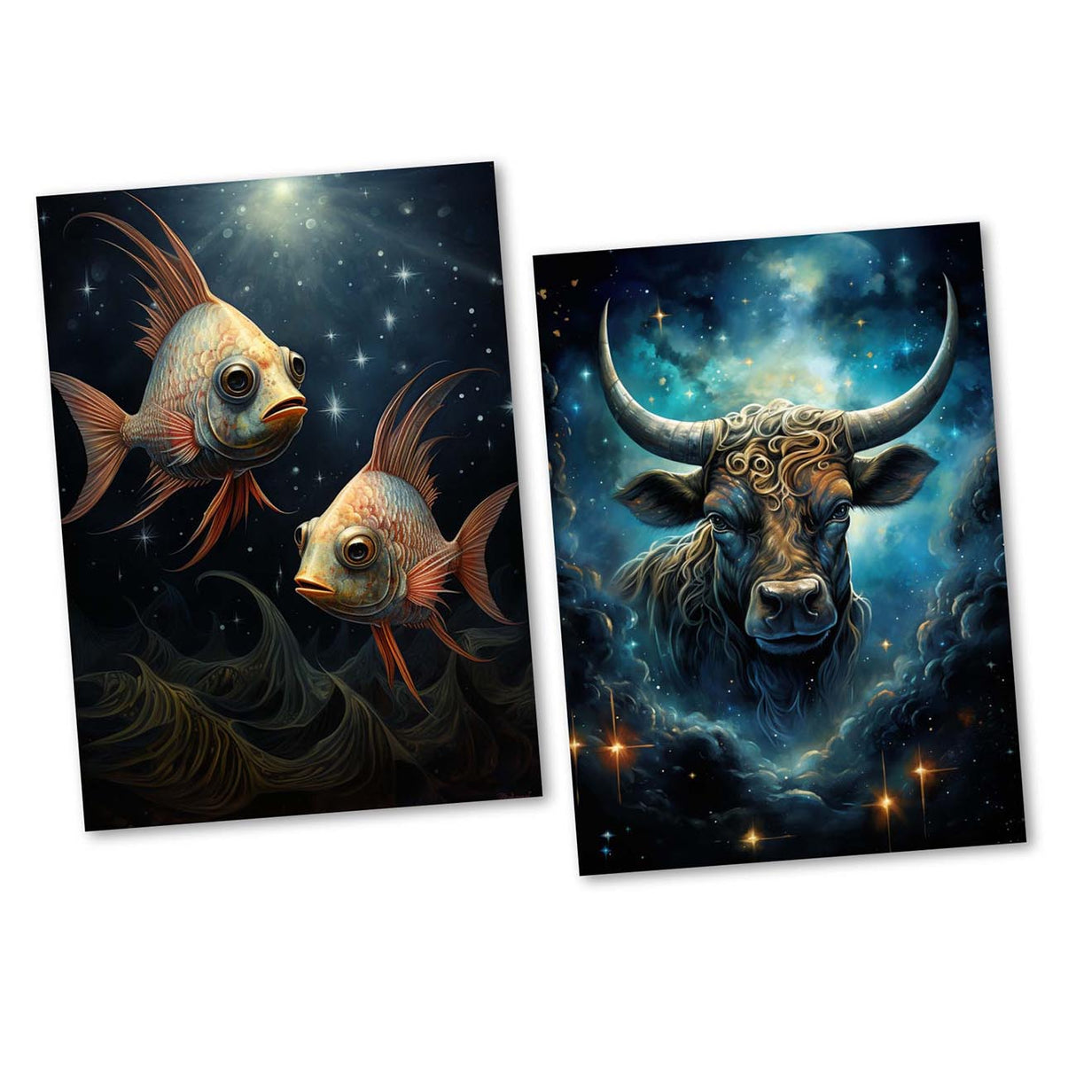 Zodiac sign card set (12 cards) I Greeting cards, folding cards and postcards with motifs of the zodiac signs