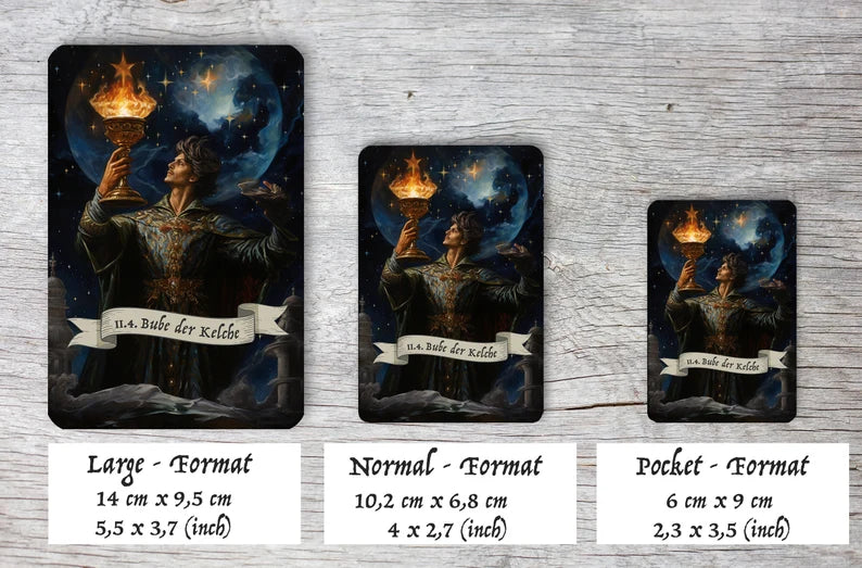 Sternen Tarotkarten im Set (78 Karten) | Tarot Deck mit 78 Tarot Karten in drei größen | deutsch und englisch erhältlich | matt farbdruck
