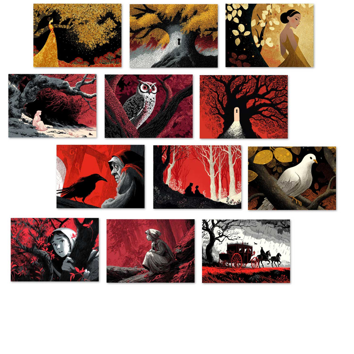 Die Alte im Wald (12 Grusselkarten) | Gruseliges Märchen nach den Brüdern Grimm | Halloween Märchen