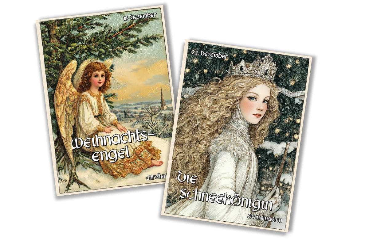 Postkarten Adventskalender | Kunstvolle Weihnachts Karten | Weltweite Weihnachtstraditionen | Postkarte oder Klappkarte